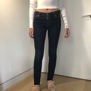 7 For All Mankind Dark Wash Skinny Jeans